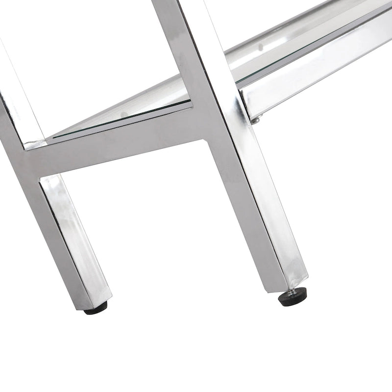 Carolina Living Chrysalis 3 Tier Glass Top Console Table - Gold