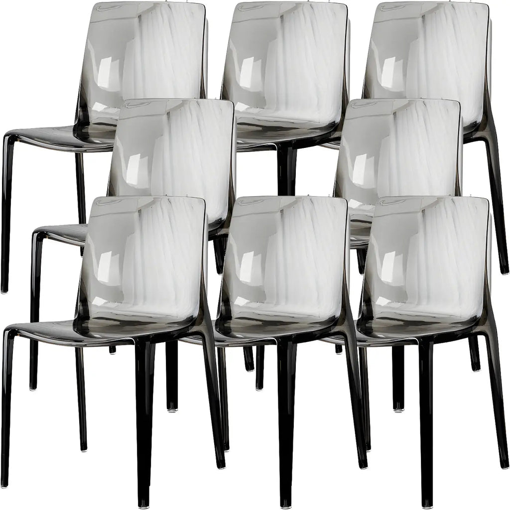 Amber Acrylic Armless Low Back Dining Chair