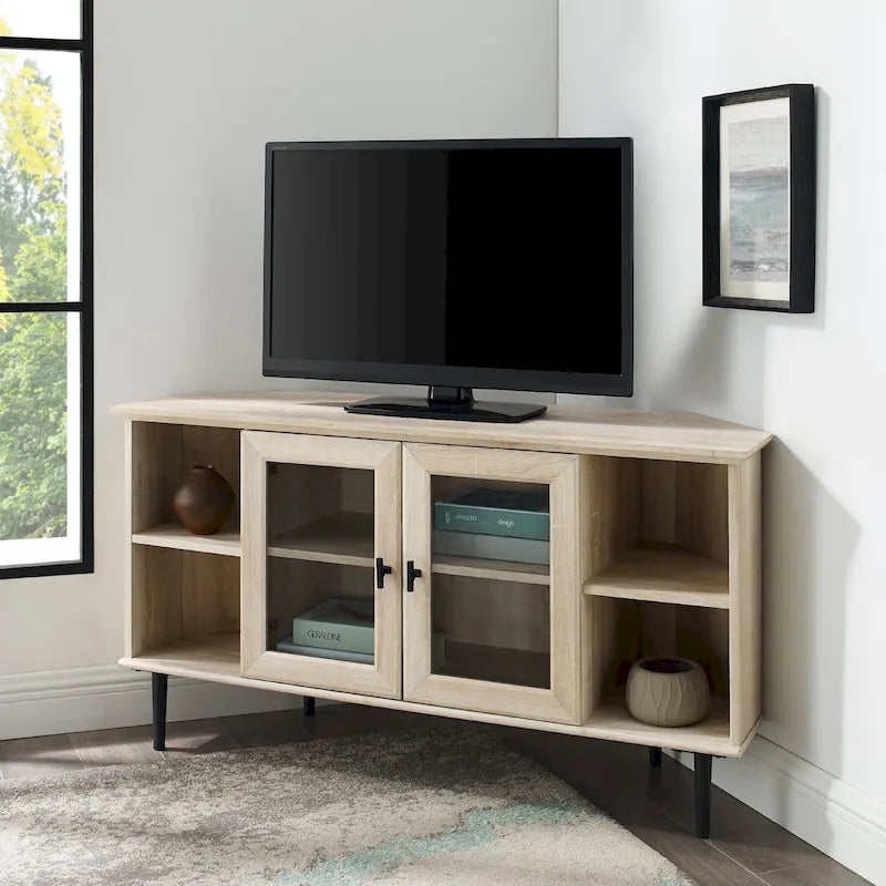 Middlebrook 48-inch Glass Door Corner TV Stand