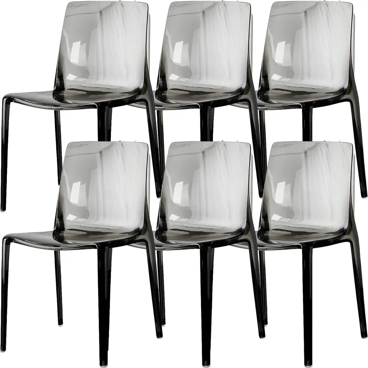 Amber Acrylic Armless Low Back Dining Chair