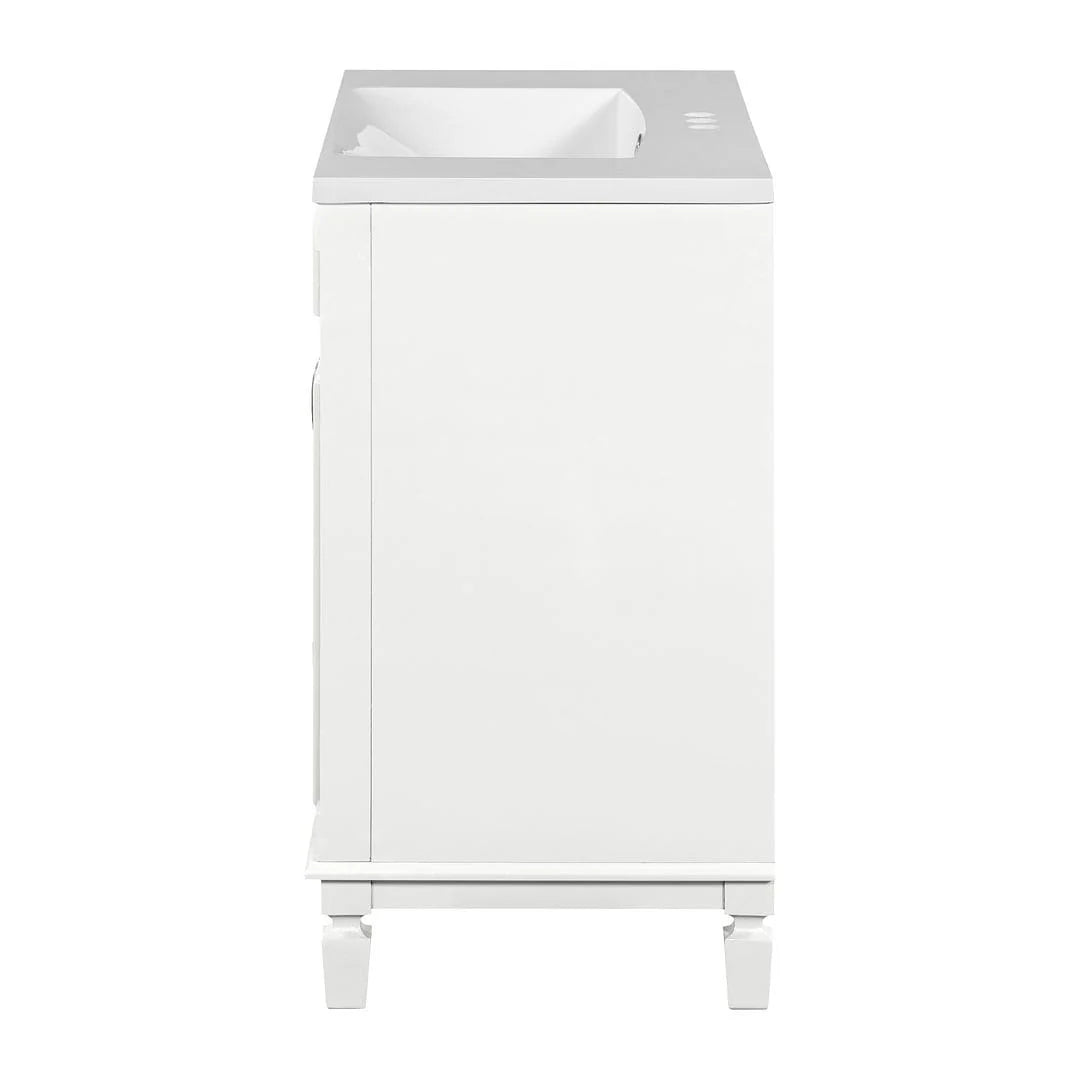 36 Modern Bathroom Vanity with Top Sink and Mirror Cabinet,2 Doors and 2 Drawers