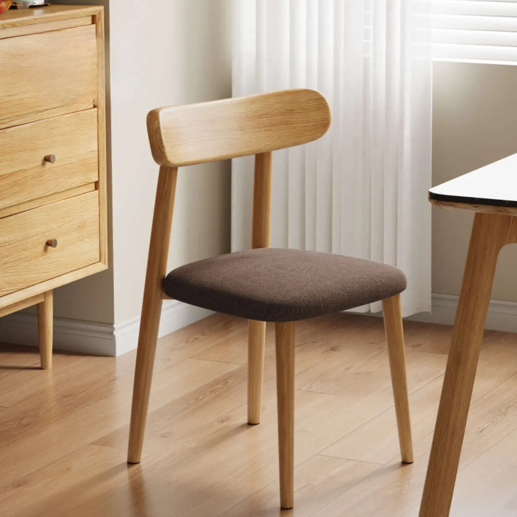 Modern Armless Leather Dining Chair with Low Back