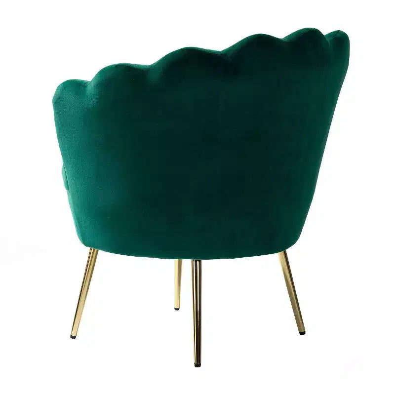 Comfy Barrel Chair with Golden Metal Legs, Living Room Accent Chair