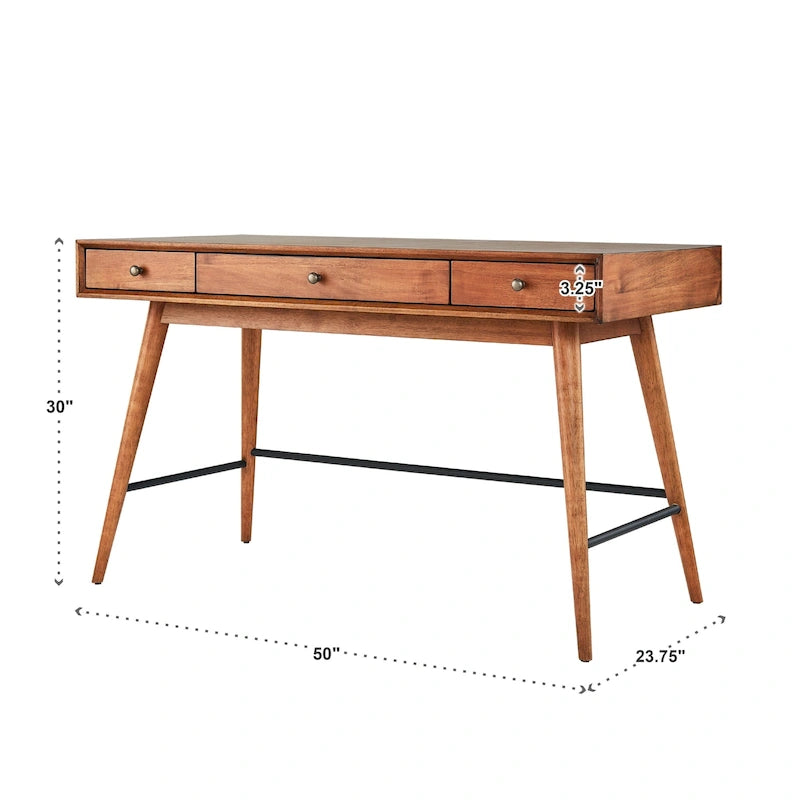 Aksel Wood 3-drawer Writing Desk by iNSPIRE Q Modern