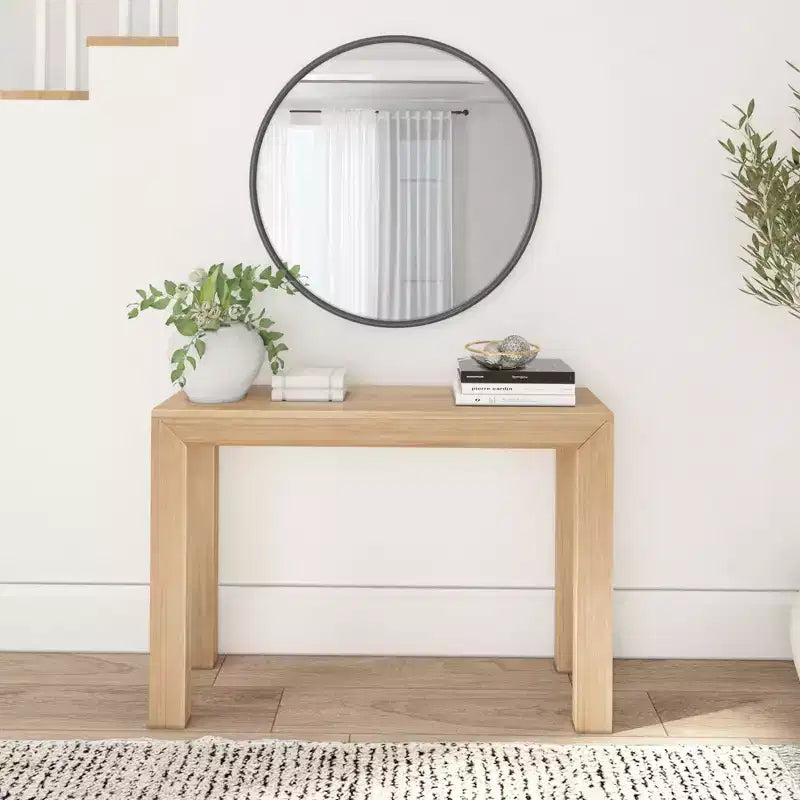 Plank+Beam 46 Modern Solid Wood Console Table, Narrow Entryway Table, Behind The Couch