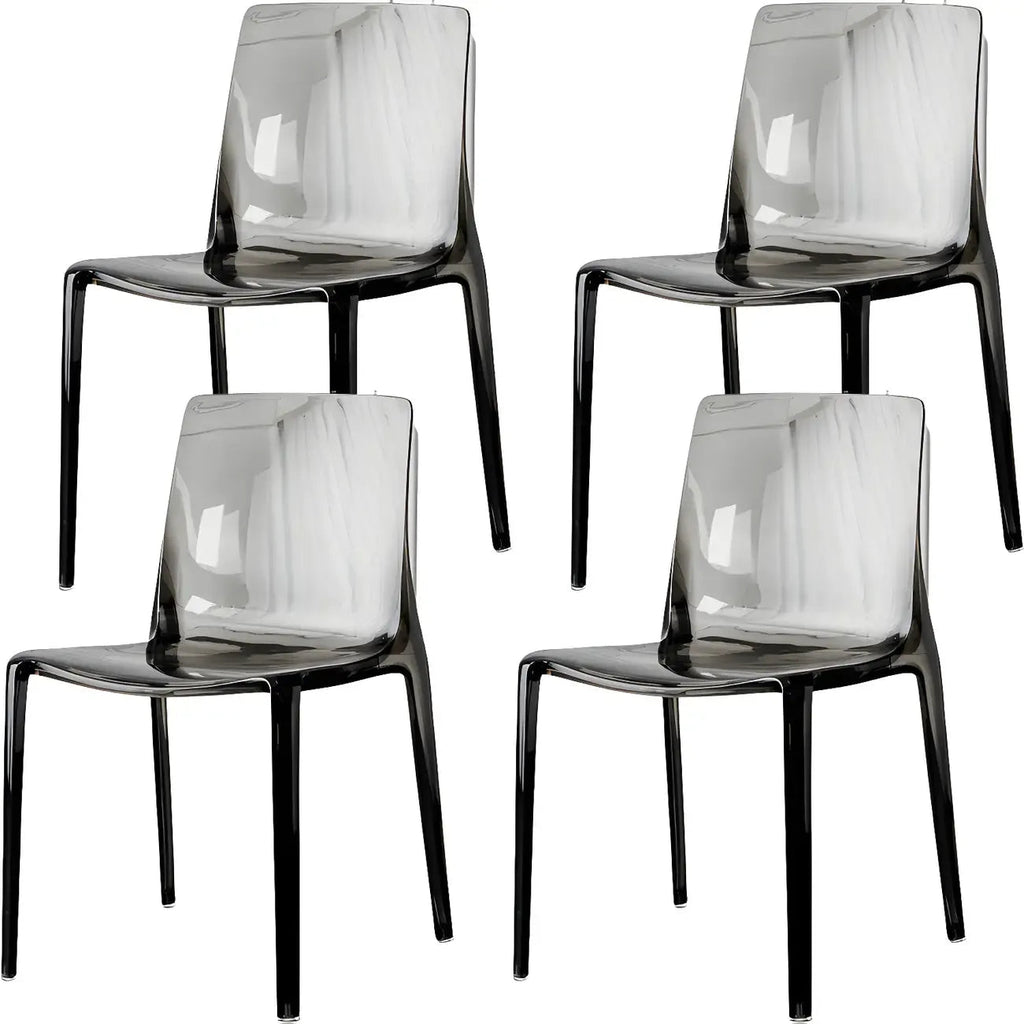 Amber Acrylic Armless Low Back Dining Chair