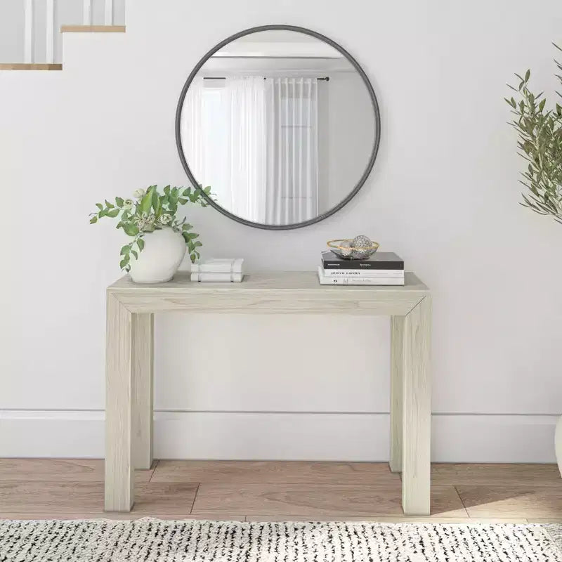 Plank+Beam 46 Modern Solid Wood Console Table, Narrow Entryway Table, Behind The Couch