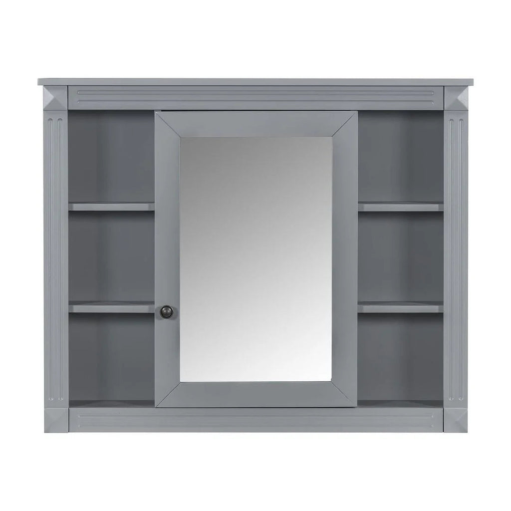36 Modern Bathroom Vanity with Top Sink and Mirror Cabinet,2 Doors and 2 Drawers
