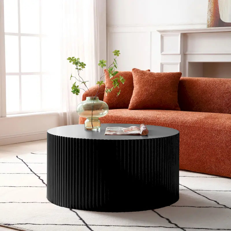 Modern Glam Round End Nesting Coffee Table Set for Living Room (Set of 2) No Assembled