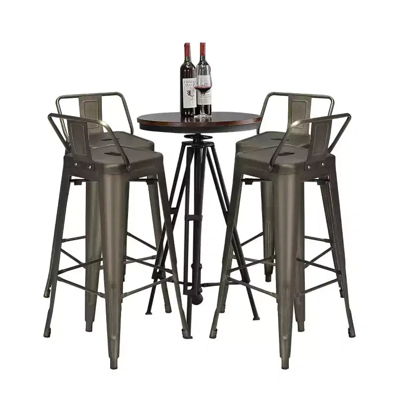 Costway Set of 4 Metal Bar Stools 30 Bar Height Barstools Industrial W/ Low Back Steel