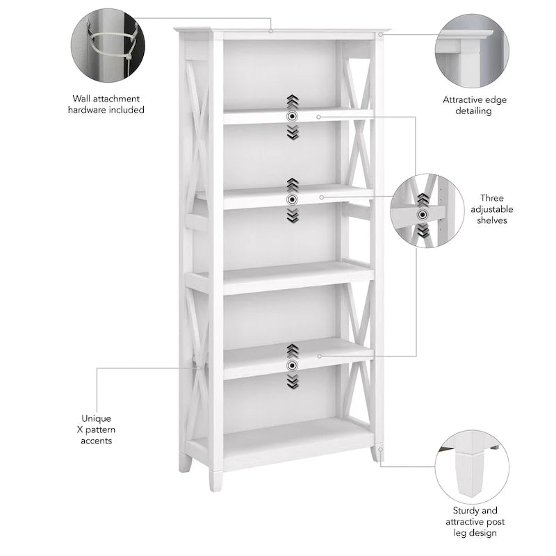 Key West 5 Shelf Bookcase Set by Bush Furniture