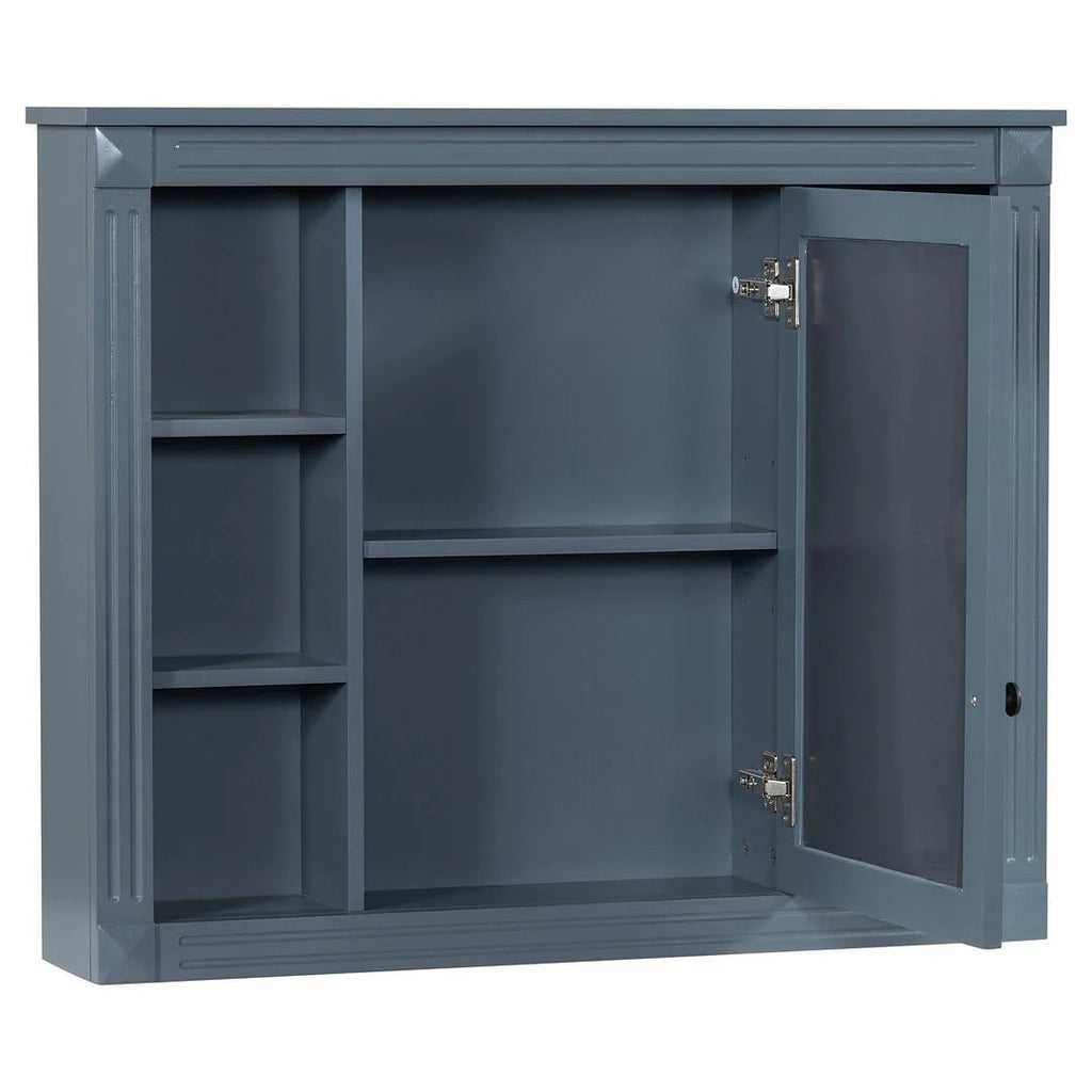 36 Modern Bathroom Vanity with Top Sink and Mirror Cabinet,2 Doors and 2 Drawers
