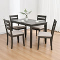 5-Piece Solid Wood 47L Dining Table Sets (1 Table+ 4 Slat Back Chairs)
