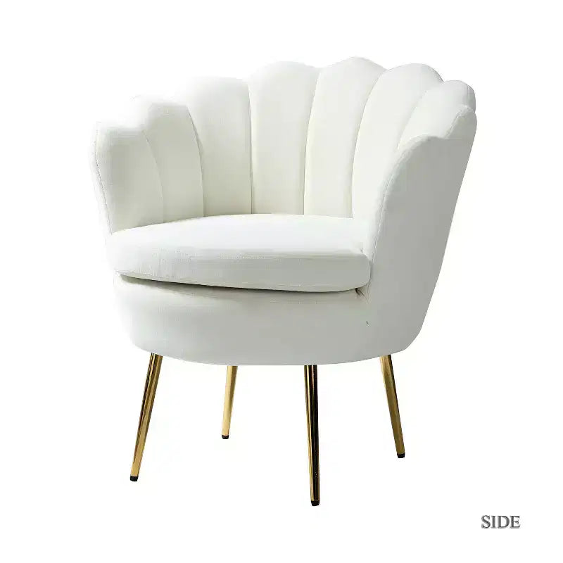Comfy Barrel Chair with Golden Metal Legs, Living Room Accent Chair