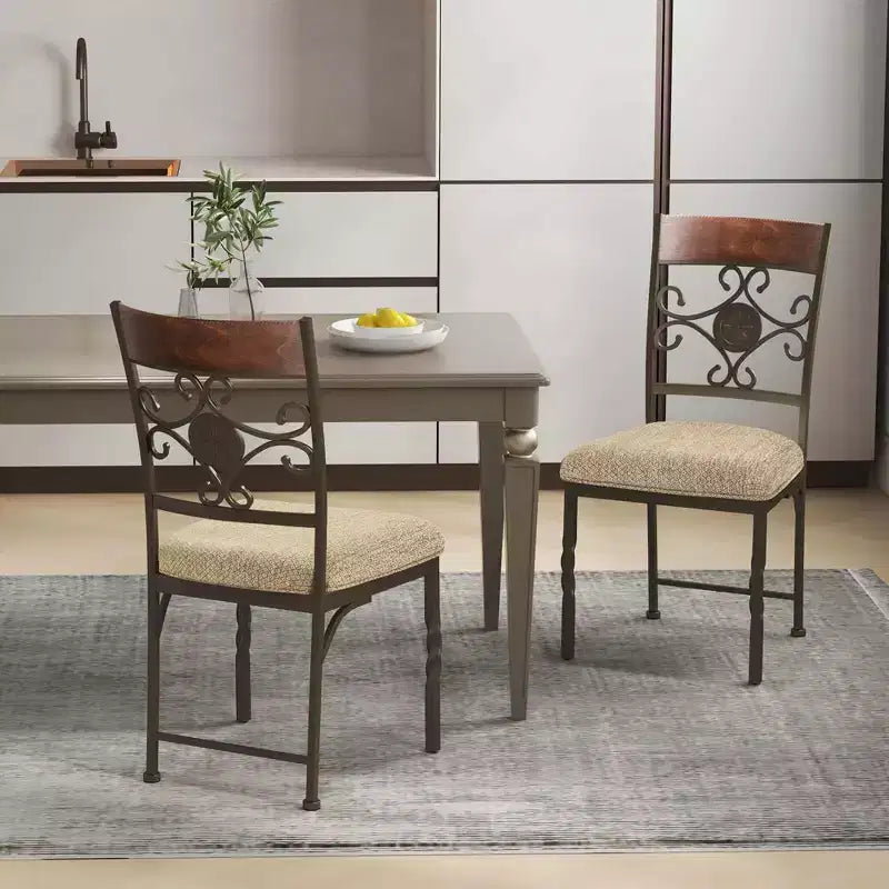Costway Set of 2/4 Dining Room Chairs Armless Kitchen Chairs Set with Seat Cushion