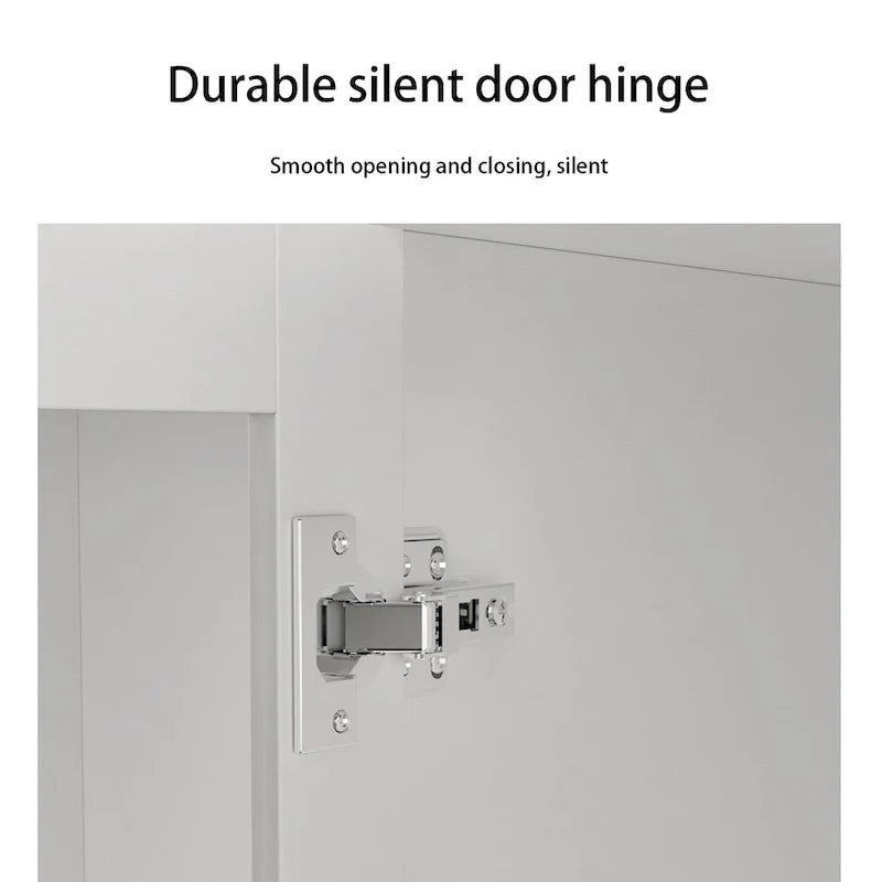 Wardrobe Clo Armoire wi/Mirror & Scalable Hanging Rod Space Saving