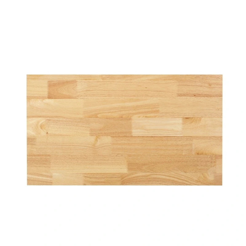 Desserte de cuisine roulante avec plateau en hévéa, quatre tiroirs, étagères ouvertes et roulettes verrouillables, blanc