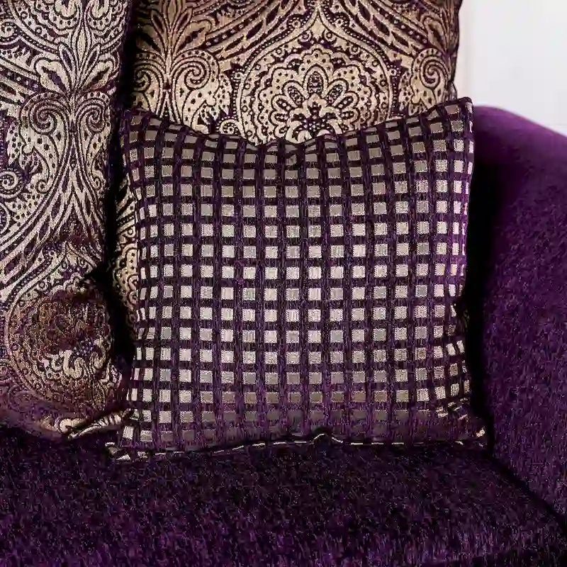 Grendel Traditional Purple Chenille Rolled Arms Loveseat by Furniture of America