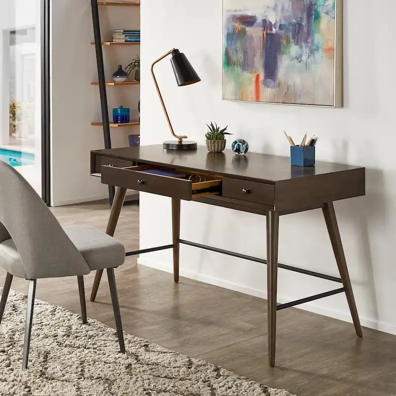 Aksel Wood 3-drawer Writing Desk by iNSPIRE Q Modern