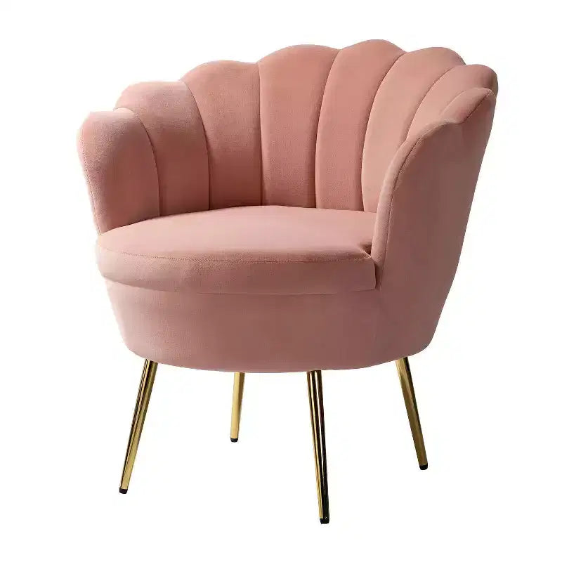 Comfy Barrel Chair with Golden Metal Legs, Living Room Accent Chair