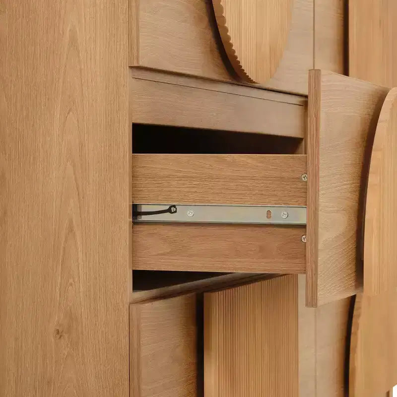 6-Drawer Modern Geometric Dresser, Half-Circle Accent Wide Storage Chest for Bedroom & Living Room