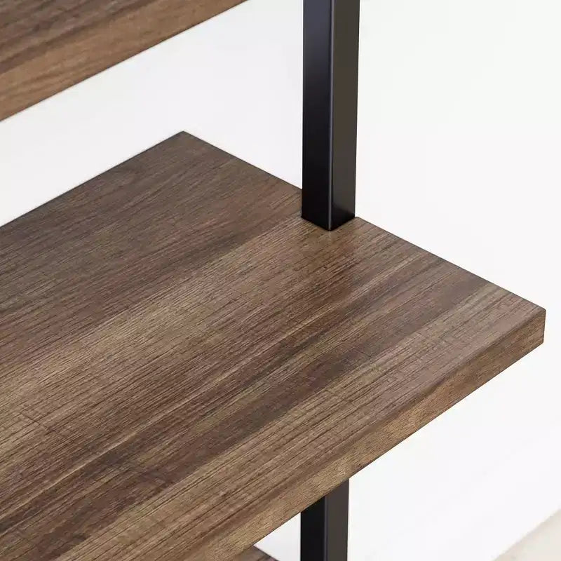 85 Theo 6 Tier Wood Wall Mount Ladder Bookshelf - Nathan James
