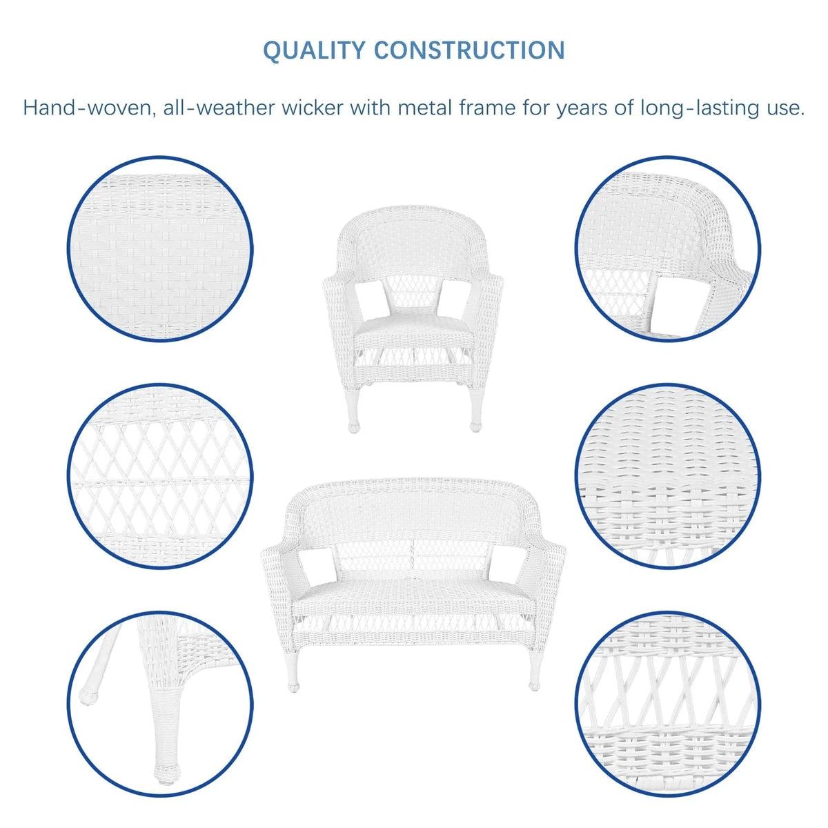 Wicker Patio 4-piece Conversation Set