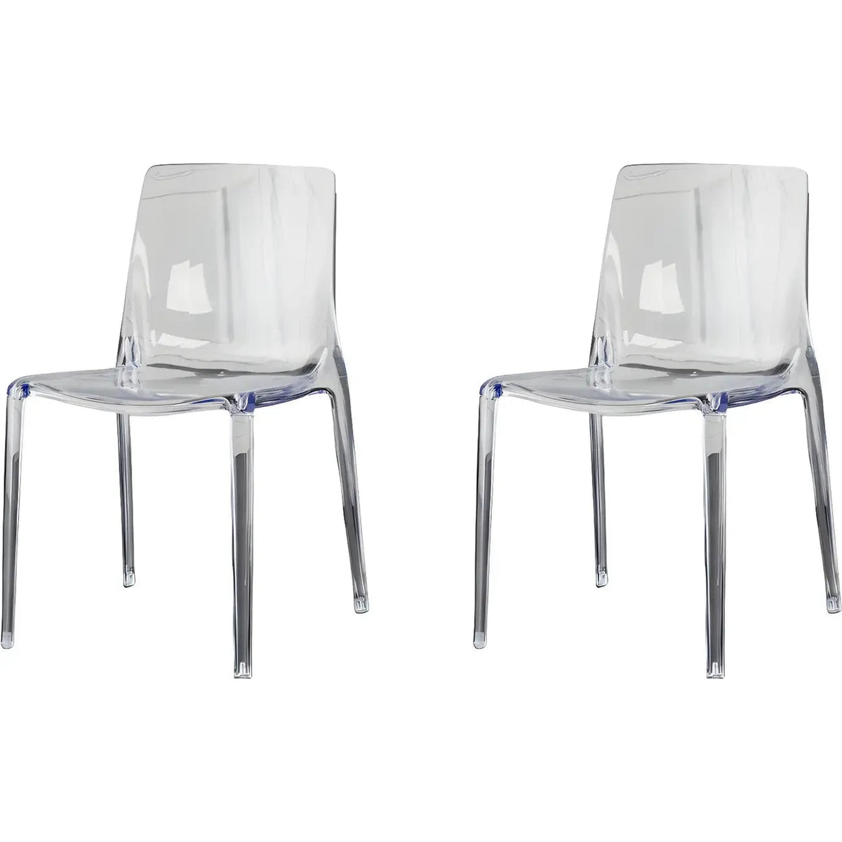 Amber Acrylic Armless Low Back Dining Chair