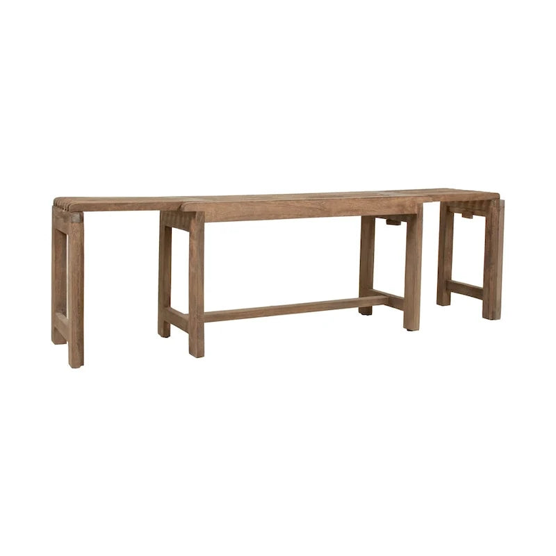 Natural Solid Mango Wood Extendable Bench by East at Main