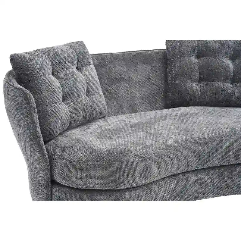 Upholstered Couch with Golden Metal Legs Club Loveseat Sofa for Living Reading Room ,Bedroom ,Apartment, Small Space Dorm