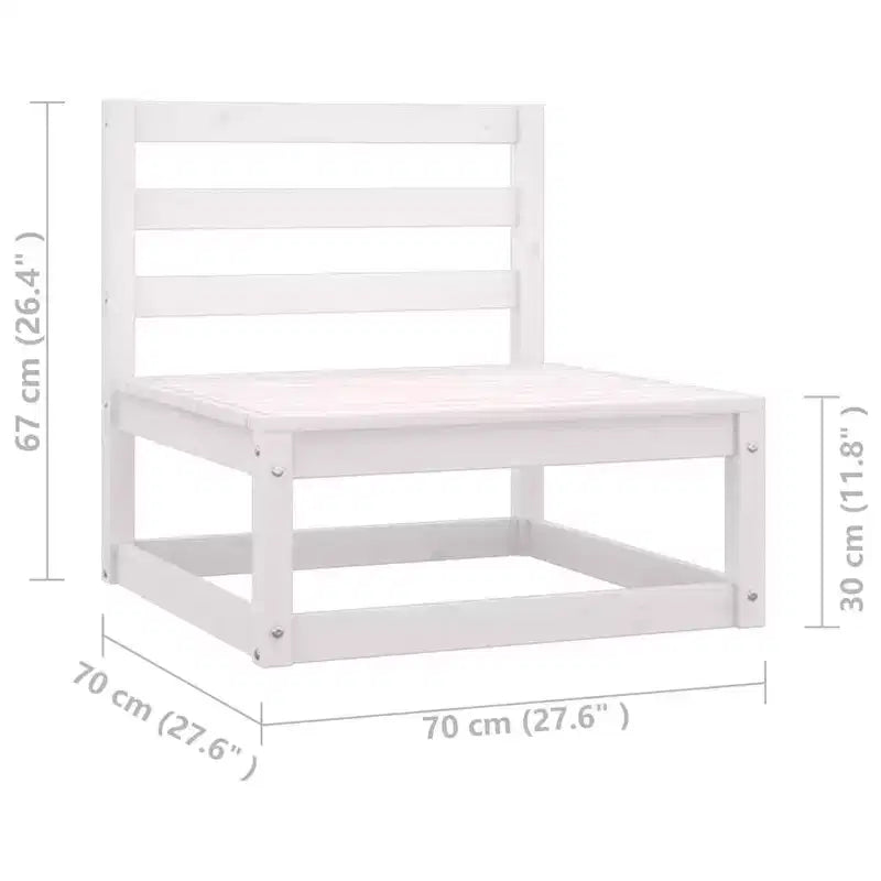 vidaXL Patio Furniture Set 10 Piece Outdoor Sectional Sofa Solid Wood Pine