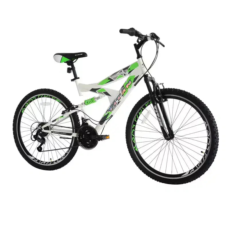 Titan Pathfinder Mens 21-Speed All Terrain Mountain Bike with Dual Suspension