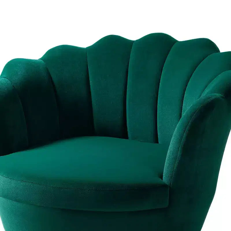 Comfy Barrel Chair with Golden Metal Legs, Living Room Accent Chair