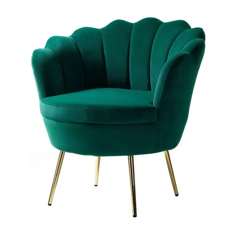 Comfy Barrel Chair with Golden Metal Legs, Living Room Accent Chair
