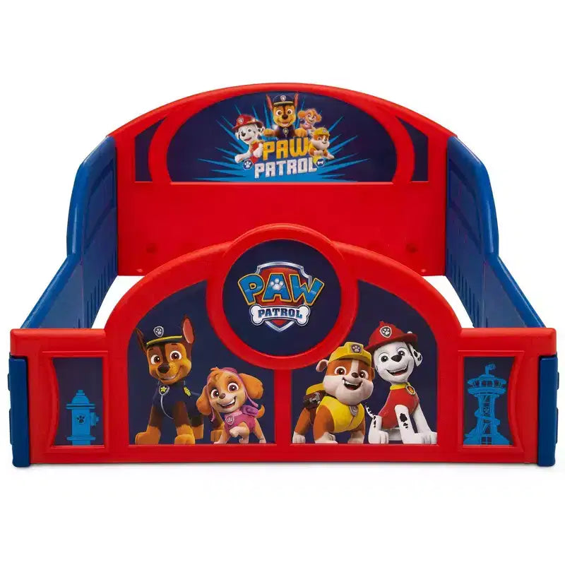 Delta Children Plastic Sleep and Play Toddler Kids Bed with Attached Guardrails - PAW Patrol